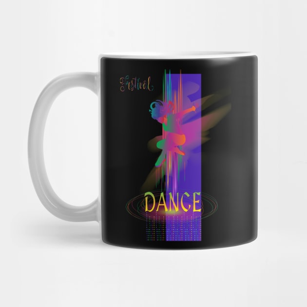 Modern Dance and JAZZ MUSIC Festival Hip Hop, POP Music Lover, Woman Dancer t-shirt futuristic design Abstract Art by sofiartmedia